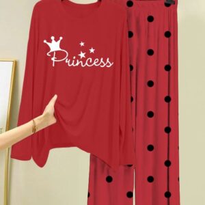 LOUNGE WEAR FOR GIRLS| Printed Shirt's & Trouser | Red Series