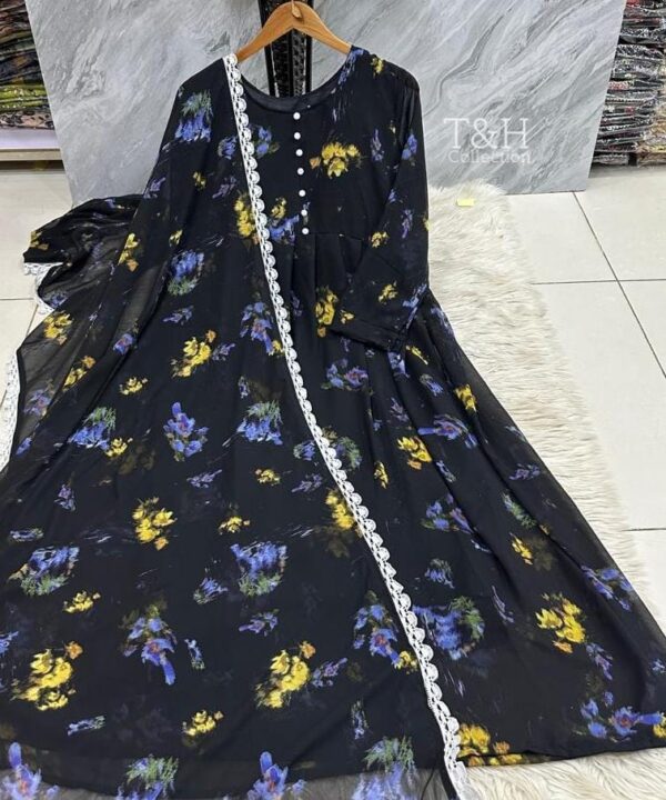 T&H COLLECTION CHIFFON MAXI SAME DUPATTA 2PC - Image 34