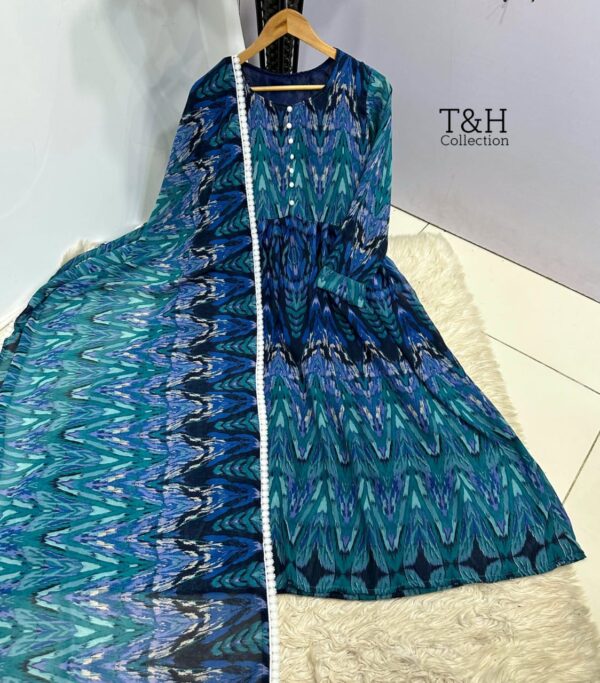 T&H COLLECTION CHIFFON MAXI SAME DUPATTA 2PC - Image 26