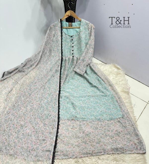 T&H COLLECTION CHIFFON MAXI SAME DUPATTA 2PC - Image 7