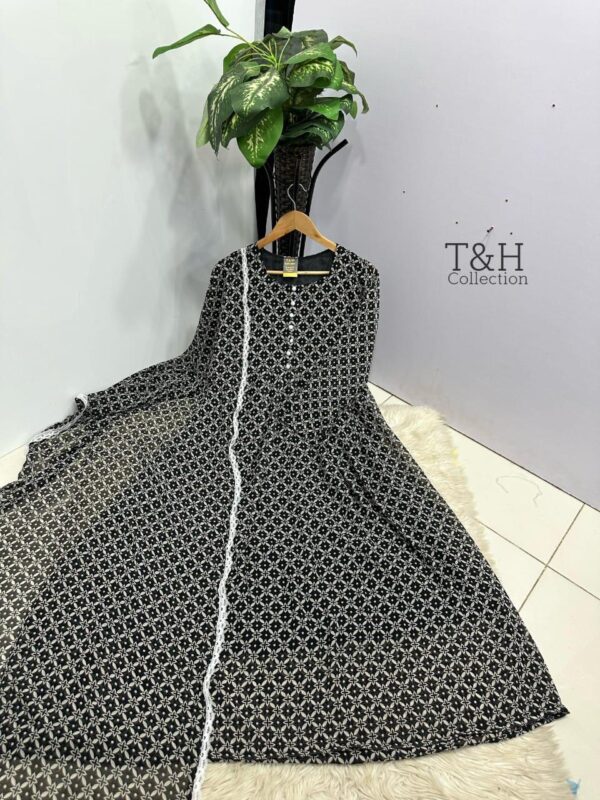 T&H COLLECTION CHIFFON MAXI SAME DUPATTA 2PC - Image 2