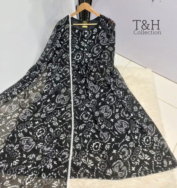 T&H COLLECTION CHIFFON MAXI SAME DUPATTA 2PC - Image 3