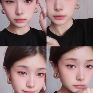 C Shaped Striped Style Hoop Earrings