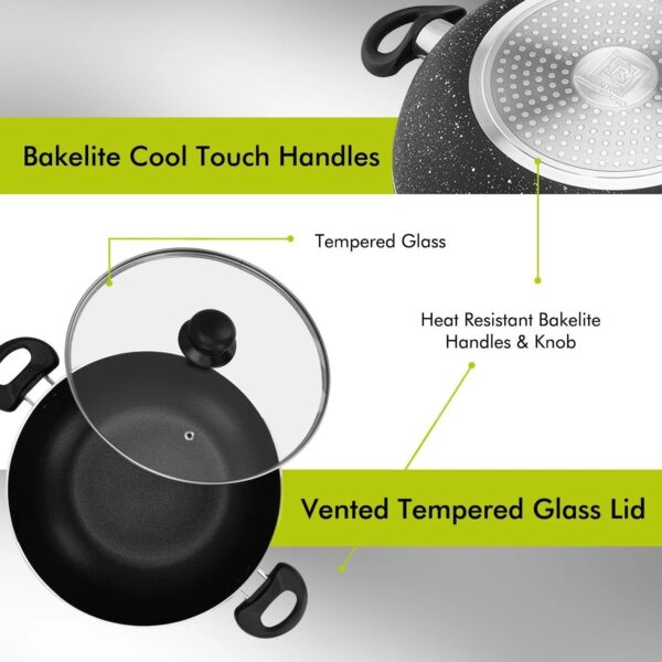 Kawashi Aluminum Sauce Pot with Glass Lid (28cm) - Image 5