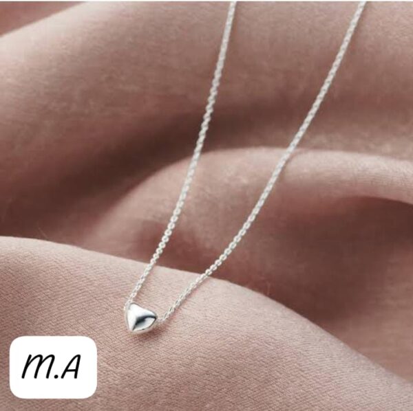 Stainless Steel Polished Heart Charm Pendant Necklace Chain - Image 7