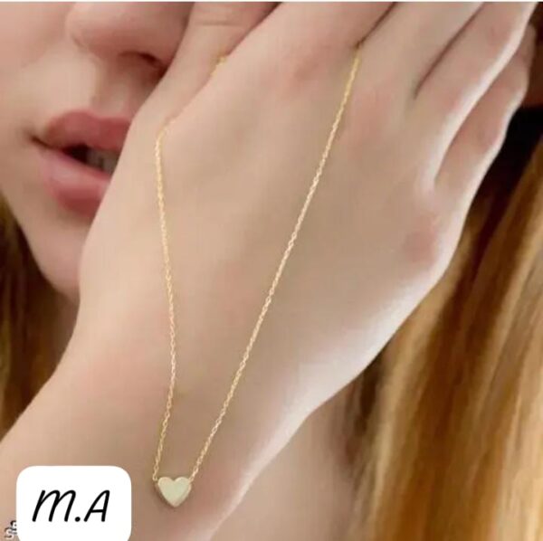 Stainless Steel Polished Heart Charm Pendant Necklace Chain - Image 6