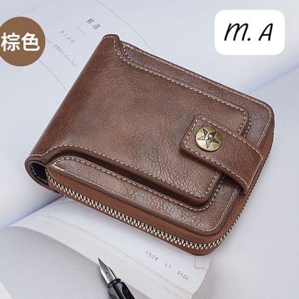 Vintage Small Men's Wallet Genuine Leather Short Purse Men - Image 3