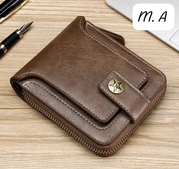 Vintage Small Men's Wallet Genuine Leather Short Purse Men - Image 2