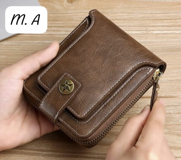 Vintage Small Men's Wallet Genuine Leather Short Purse Men - Image 5