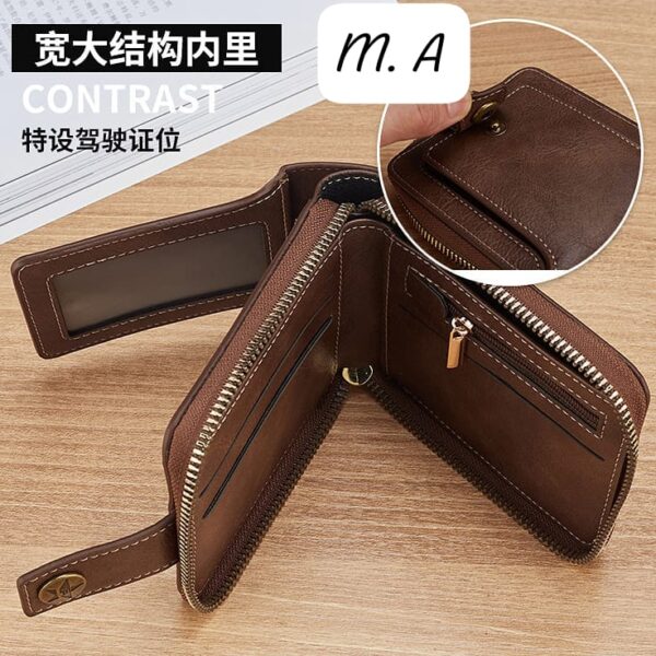 Vintage Small Men's Wallet Genuine Leather Short Purse Men - Image 4