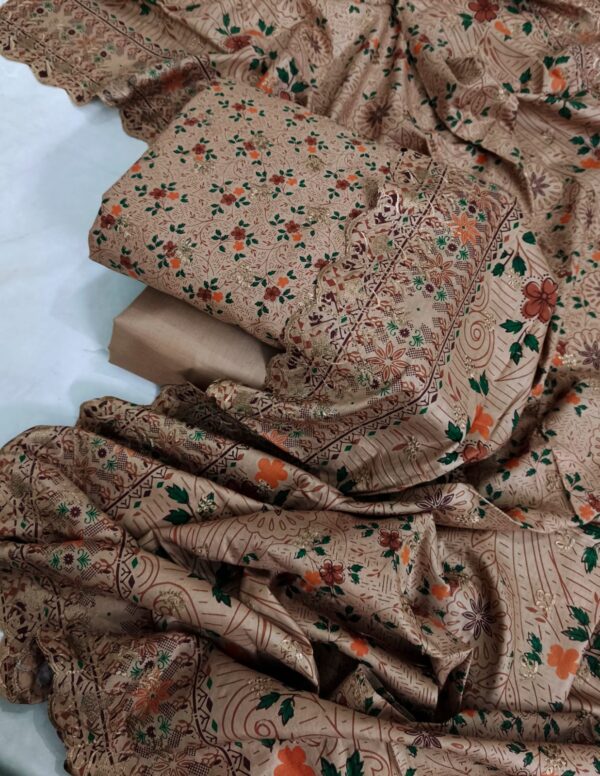 HEAVY CHICKEN BUTI EMBROIDERED WITH CUTWORK DUPATTA SERIES 3 PIECE COLLECTION - Image 2