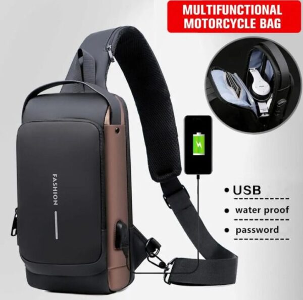 Multipurpose Water Proof Cross Body with Anti Theft Close and USB Charging Port
