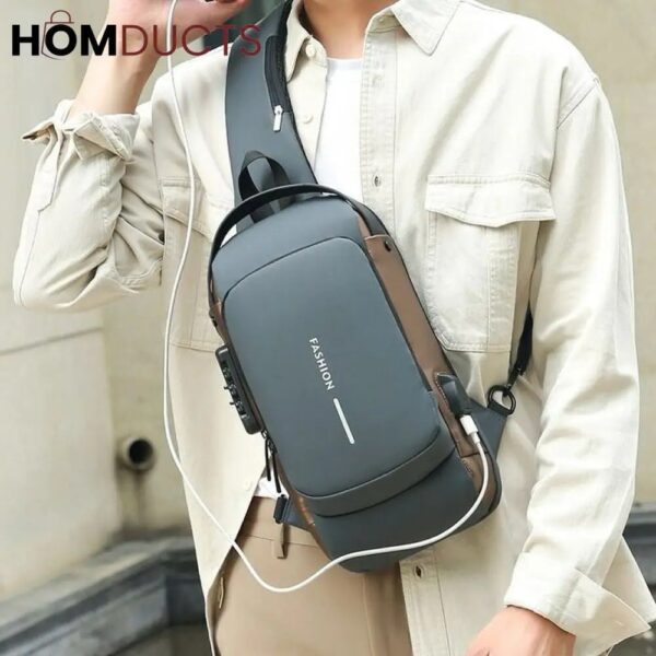 Multipurpose Water Proof Cross Body with Anti Theft Close and USB Charging Port - Image 3