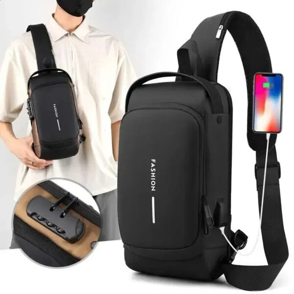 Multipurpose Water Proof Cross Body with Anti Theft Close and USB Charging Port - Image 2