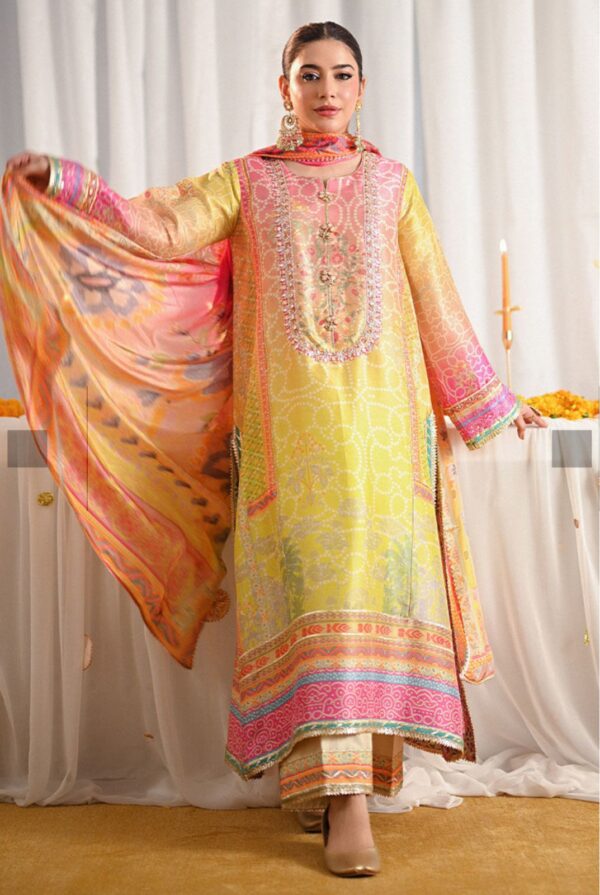 Presenting Ansab Jhangir 3 Piece Swiss Lawn Embroidered With Gotta Work Collection 2025 - Image 3