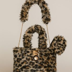 Crossbody Bag - Large Fur Handbag, Trendy Shoulder Bag for Women's