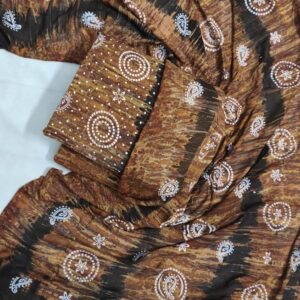 3 PIECE CHUNRI BLOCK PRINT WITH TIE & DIE WORK SERIES