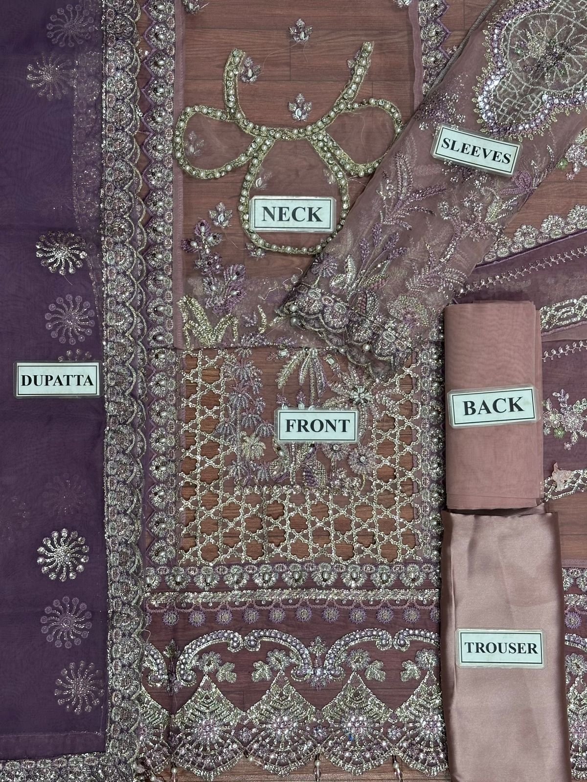 ELAF ORGANZA UNSTITCHED 3 PIECE REPLICA - Image 4