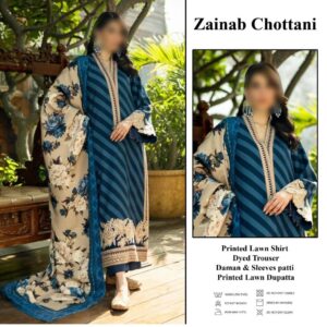 Zainab Chottani Lawn Collection Unstitched 03 Piece Suit