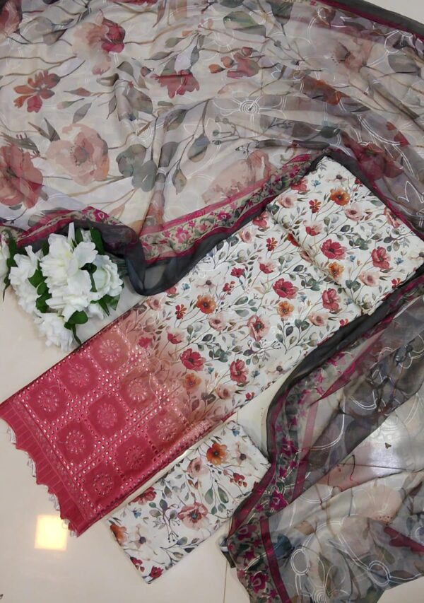 CHICKENKARI 3 PIECE SUITS WITH AARI EMBROIDERED DUPATTA COLLECTION - Image 36