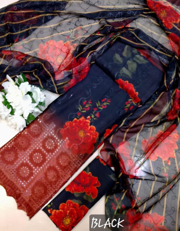CHICKENKARI 3 PIECE SUITS WITH AARI EMBROIDERED DUPATTA COLLECTION - Image 35