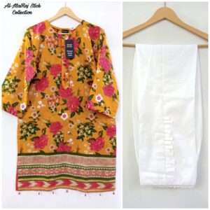 AL-MAIRAJ STICH 2 PIECE PRINTED KHAADI SUIT
