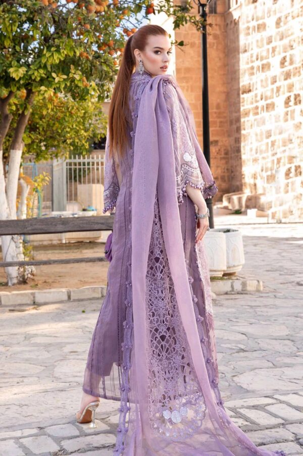 MARIA B ORGANZA SEQUENCE EMBROIDERY HANDWORK & CUTWORK | Purple 💜 ZR COLLECTION - Image 5