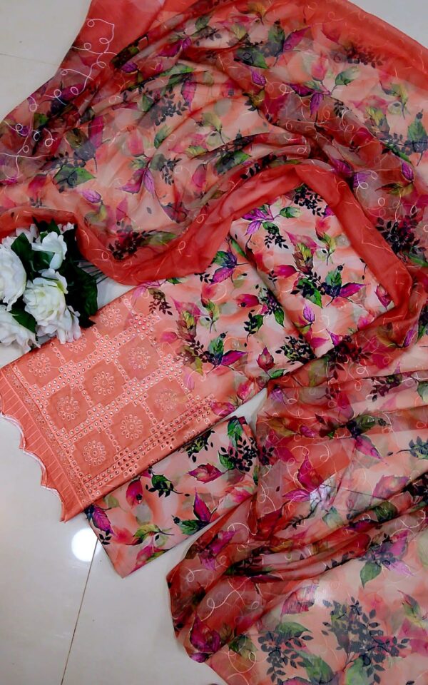 CHICKENKARI 3 PIECE SUITS WITH AARI EMBROIDERED DUPATTA COLLECTION - Image 26