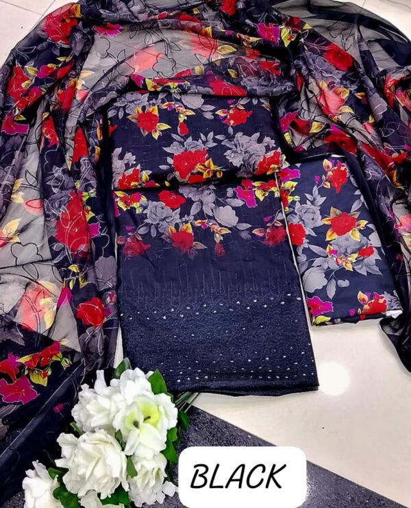 CHICKENKARI 3 PIECE SUITS WITH AARI EMBROIDERED DUPATTA COLLECTION - Image 19