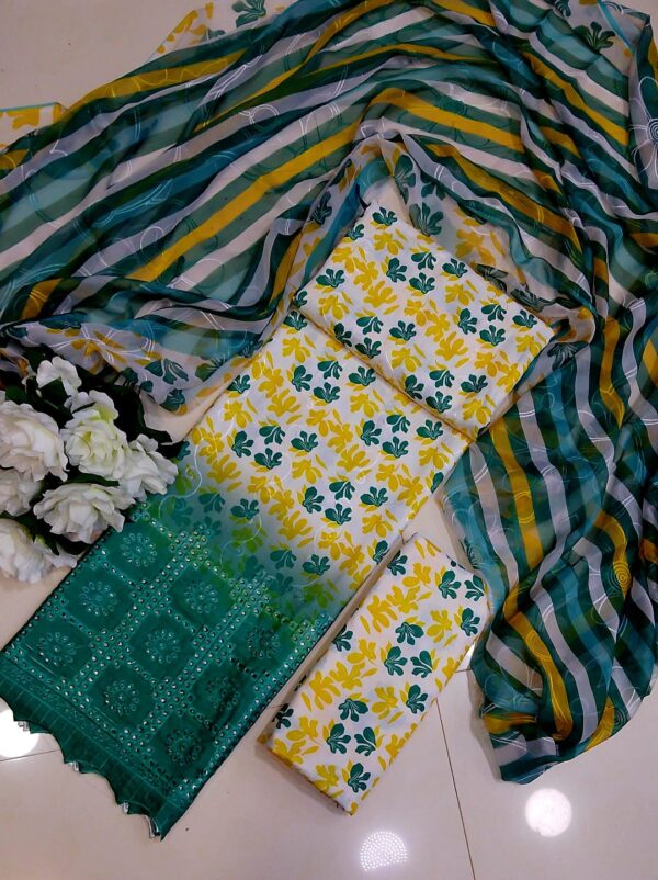 CHICKENKARI 3 PIECE SUITS WITH AARI EMBROIDERED DUPATTA COLLECTION - Image 14
