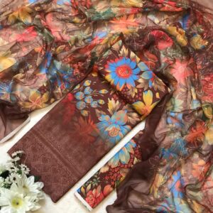 CHICKENKARI 3 PIECE SUITS WITH AARI EMBROIDERED DUPATTA COLLECTION