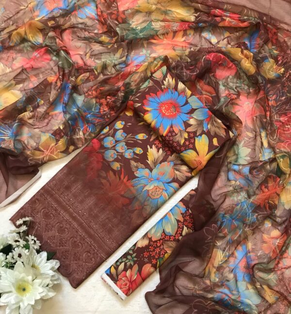 CHICKENKARI 3 PIECE SUITS WITH AARI EMBROIDERED DUPATTA COLLECTION