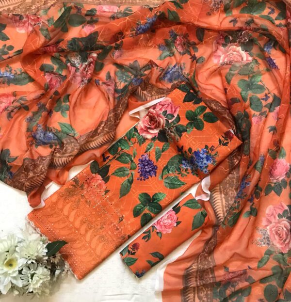 CHICKENKARI 3 PIECE SUITS WITH AARI EMBROIDERED DUPATTA COLLECTION - Image 38