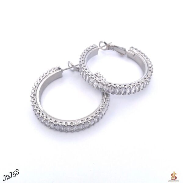 Big Round Crystal Hoops Earrings - Image 5