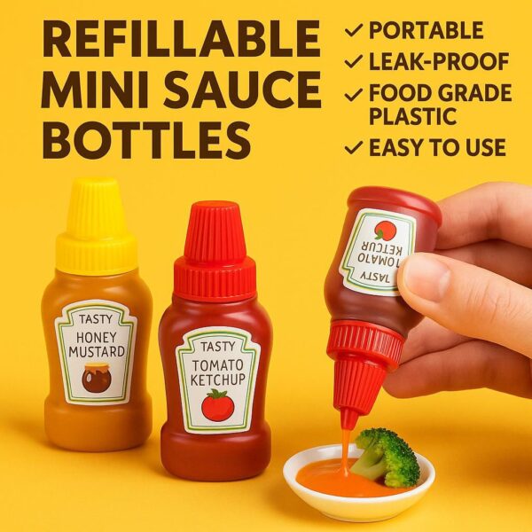 Pack of 2Pcs Multipurpose Mini Sauces/Tomato Ketchup Bottles