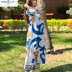 Long Digital 2 Piece Printed Shirt With Bell Bottom Trouser