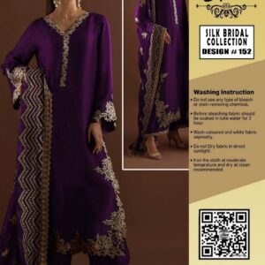 Heer | SILK Purple 3 Piece Embroidery COLLECTION | Design # 152