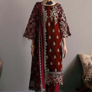 JAZMIN | MAROON VELVET HEAVY EMBROIDERED COLLECTION