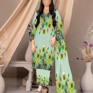 MULTI SHADED DIGITAL PRINTED 3 PIECE SILKY SUIT COLLECTION