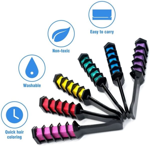 Temporary Colorful Hair Comb 10 PC's box - Image 7