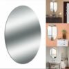 3D Oval Shape Self Adhesive Wall Sticker Mirror (Non-Glass) Unbreakable Plastic Sheet