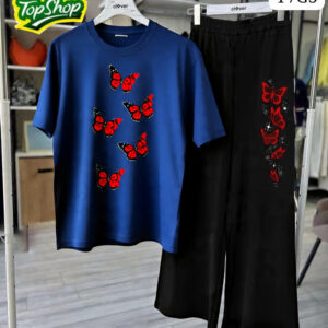 Butterfly Printed Lounge Wear Night Suits for Girls and Women's