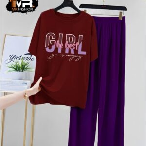 MR FASHION | GIRL the Best you are amazing Printed Night Suit
