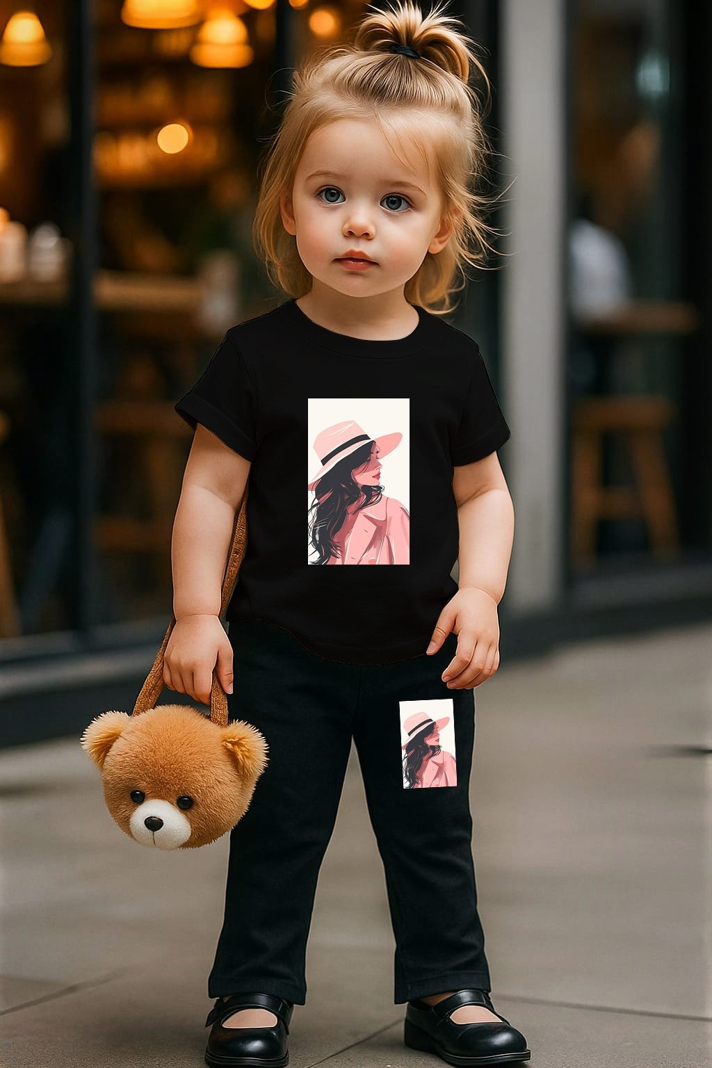 GRAND BAZAAR | TRACKSUIT FOR KID'S | Printed T-Shirt & Trouser | Black Serie's - Image 2