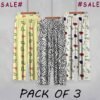 PACK of 3 PRINTED FLAPPERS | Light Yellow _ Black and White _ Off White/Cream