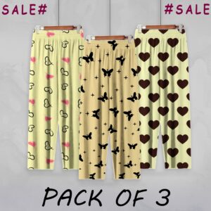 PACK of 3 PRINTED FLAPPERS | Light Yellow _ Beige _ Light Yellow/Beige