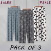 PACK of 3 PRINTED FLAPPERS | Light blue  _ Grey _ White