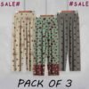 PACK of 3 PRINTED FLAPPERS | Light Beige _ Mint Green _ Gray